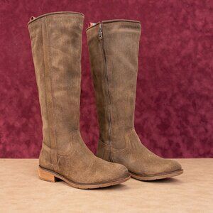 Sofft Woman Blum Brown Suede Comfortable Western Riding Zip Knee Boots 6